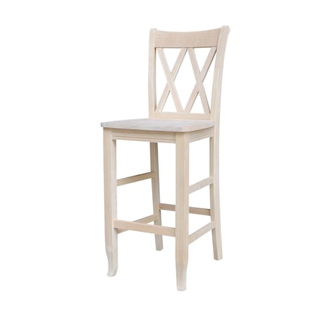 Whitewood Industries Solid Wood Double X-Back Counter Height Dining Stool - 30" Seat Height S-203